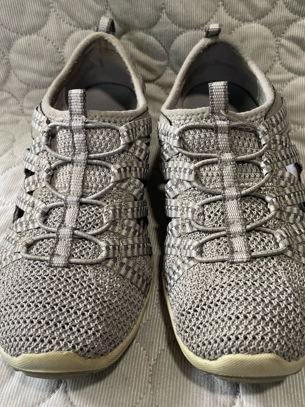 Skechers Women's Gray Knit Slip-On Sneakers